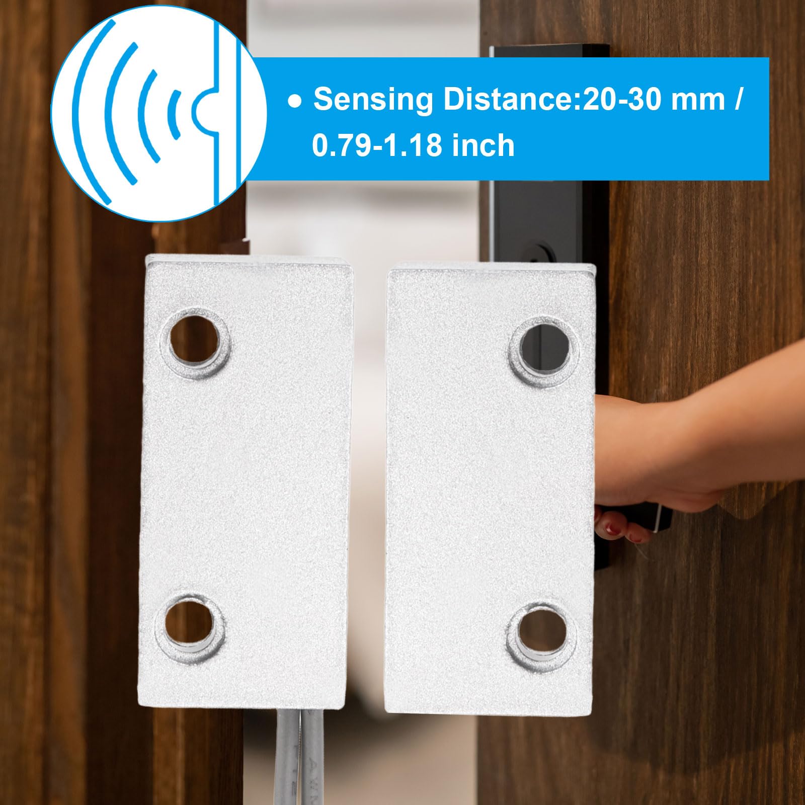 PATIKIL Security Rolling Door Contact, 2 Pcs 0-100V/0.5Amp Magnetic Reed Switch Alarm Sensor with 2 Wire for N.C. Applications, Grey - Image 4
