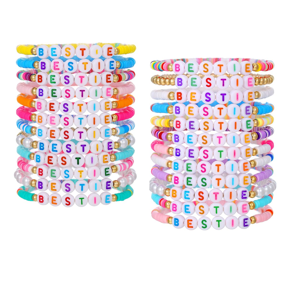 Friendship Bracelets Boho Stackable Bracelets for Women Beach Jewelry Surfer Heishi Clay Bead Bracelets