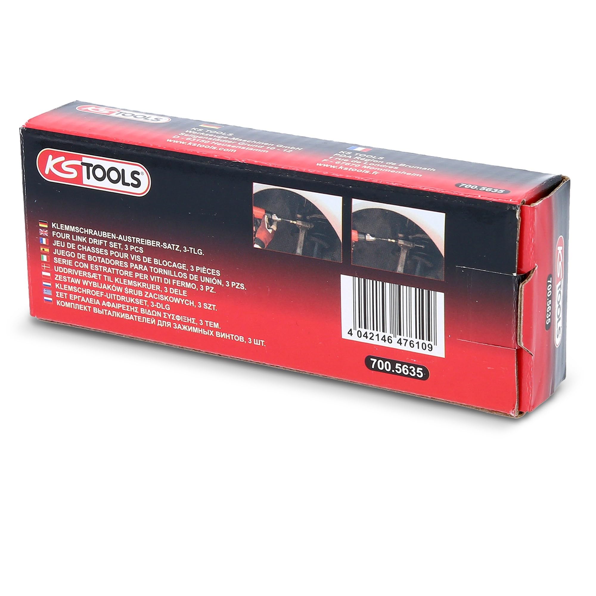 KS Tools 700.5635 Set di Estrattori Bulloni per Assale a Quattro Bracci Vag, 3 Pezzi