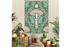 Frog Muchroom Tapestry Cottagecore Wildflower Tapestries