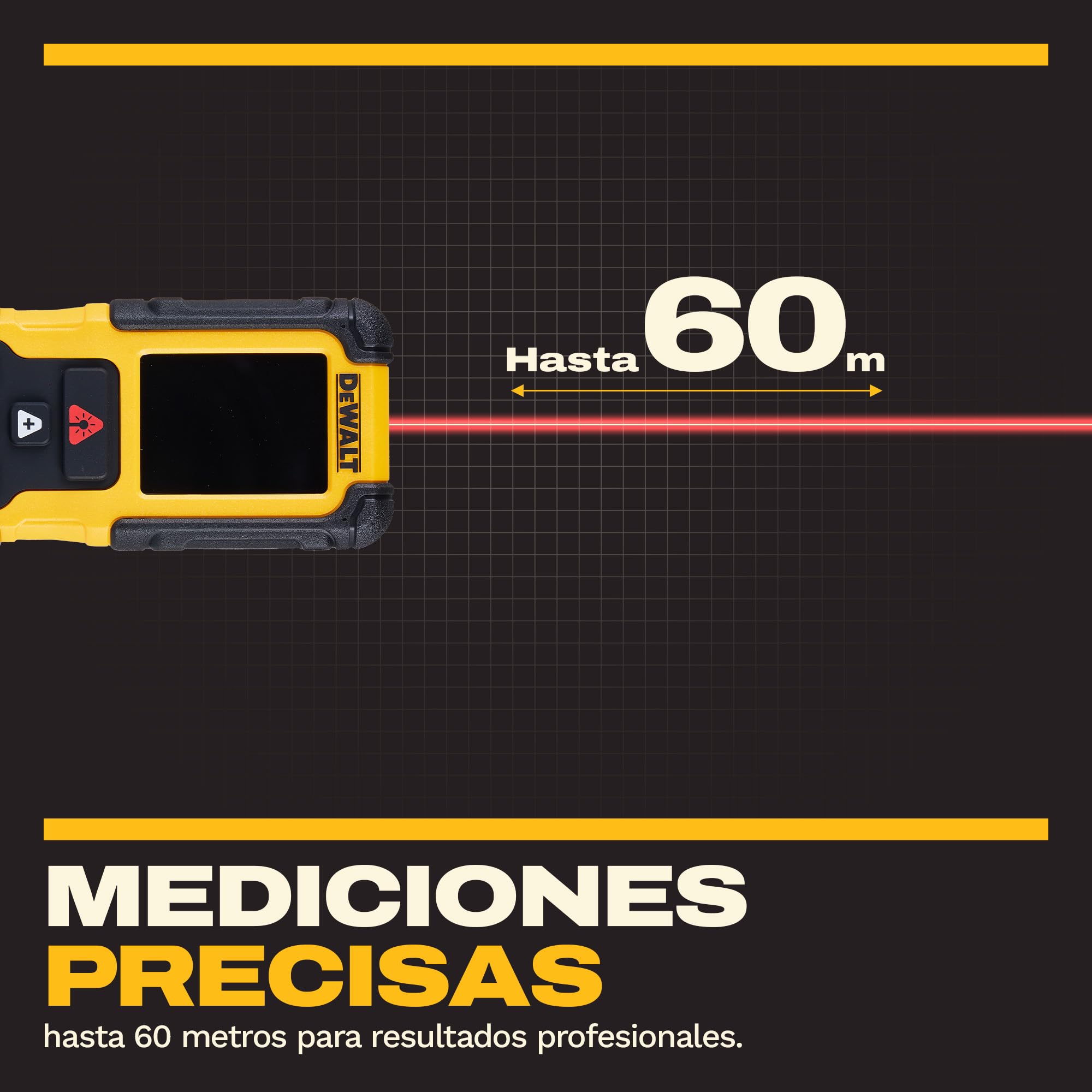 DEWALT Láser de Distancia de 60 m con Batería de Litio Recargable, DWHT78200-XJ