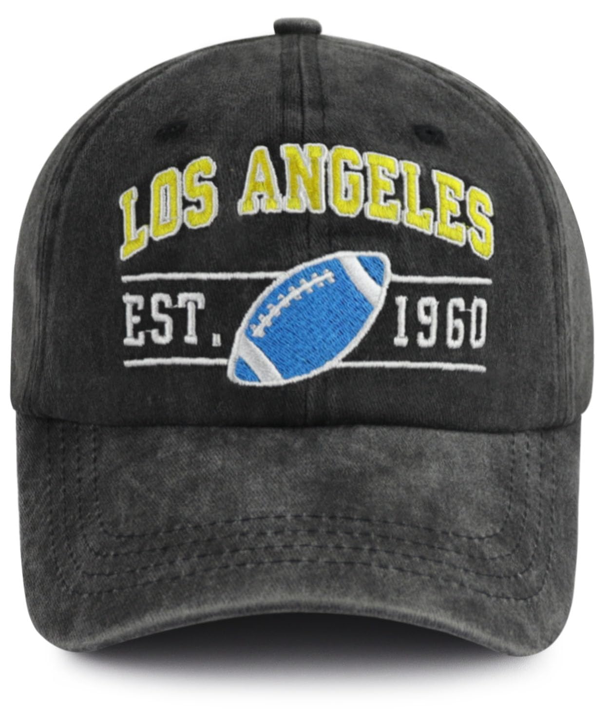 Terojnkl Embroidered City Football Hat for Men Women, Adjustable Unisex Cotton Fans Baseball Cap