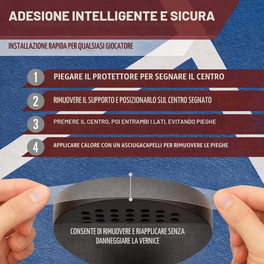 protezione racchetta padel - paracolpi - trasparente confezione da 2 pezzi, con adesivo