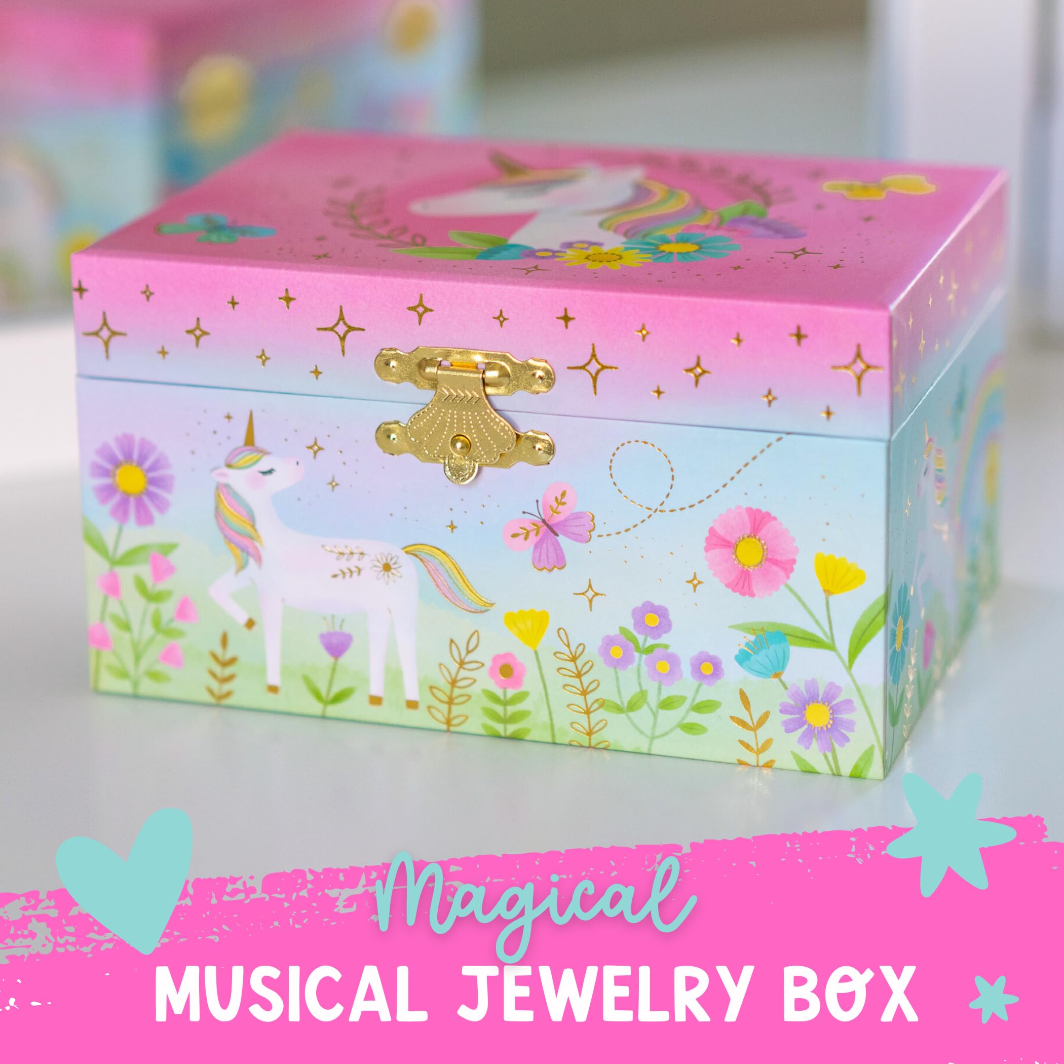 Musical Unicorn Jewellery Box - Girls Jewellery Box, Unicorn Gifts for Girls, Unicorn Toys for Girls Age 4-6, 15.2 x 11.8 x 8.9 cm - Image 2
