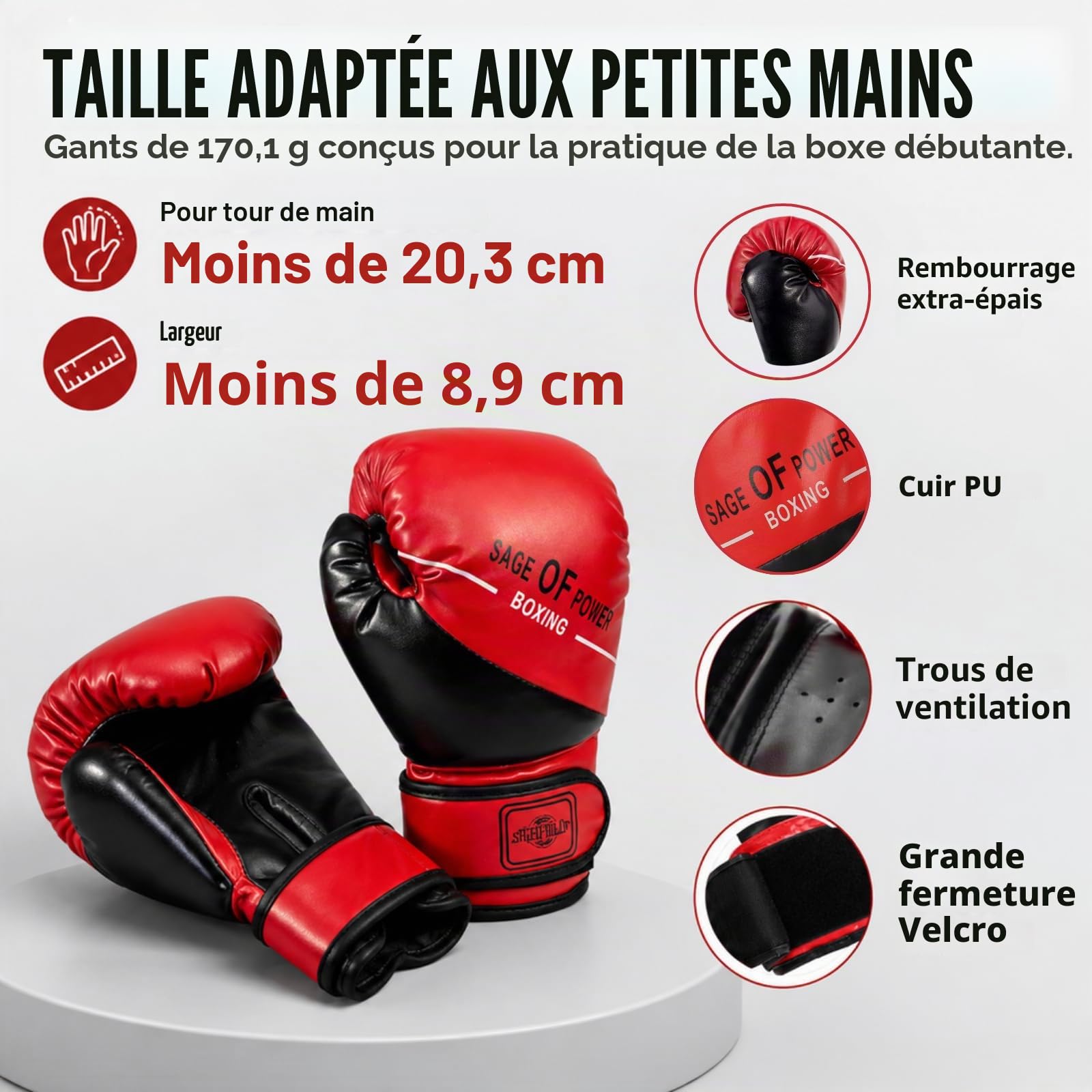 Enfants Sac de Frappe Suspendu Non-Rempli, 2 FT Lourd Sac de Boxe avec Gants de Boxe 6oz, Set de Boxing du Junior pour 3-12 Ans