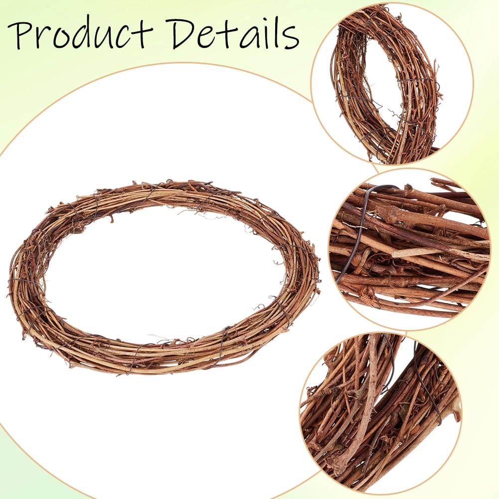 GORGECRAFT Lot de 2 couronnes de vigne naturelles de 30 cm avec branches en
