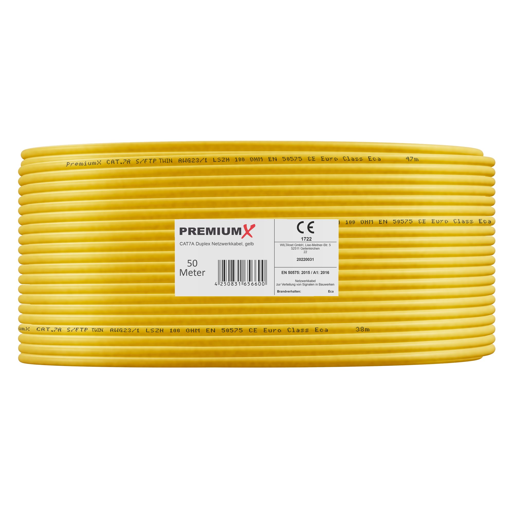 Netwerkkabel Cat 7 - F/FTP - F/FTP Cat 7 kabel - Wit, Mantel: PVC
