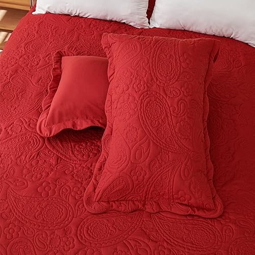 Miniatura 49 de EVENHUG Juego de edredón tamaño King, suave, ligero, gris oscuro, con 2 fundas de almohada, cubrecama reversible para todas las estaciones, 3 piezas