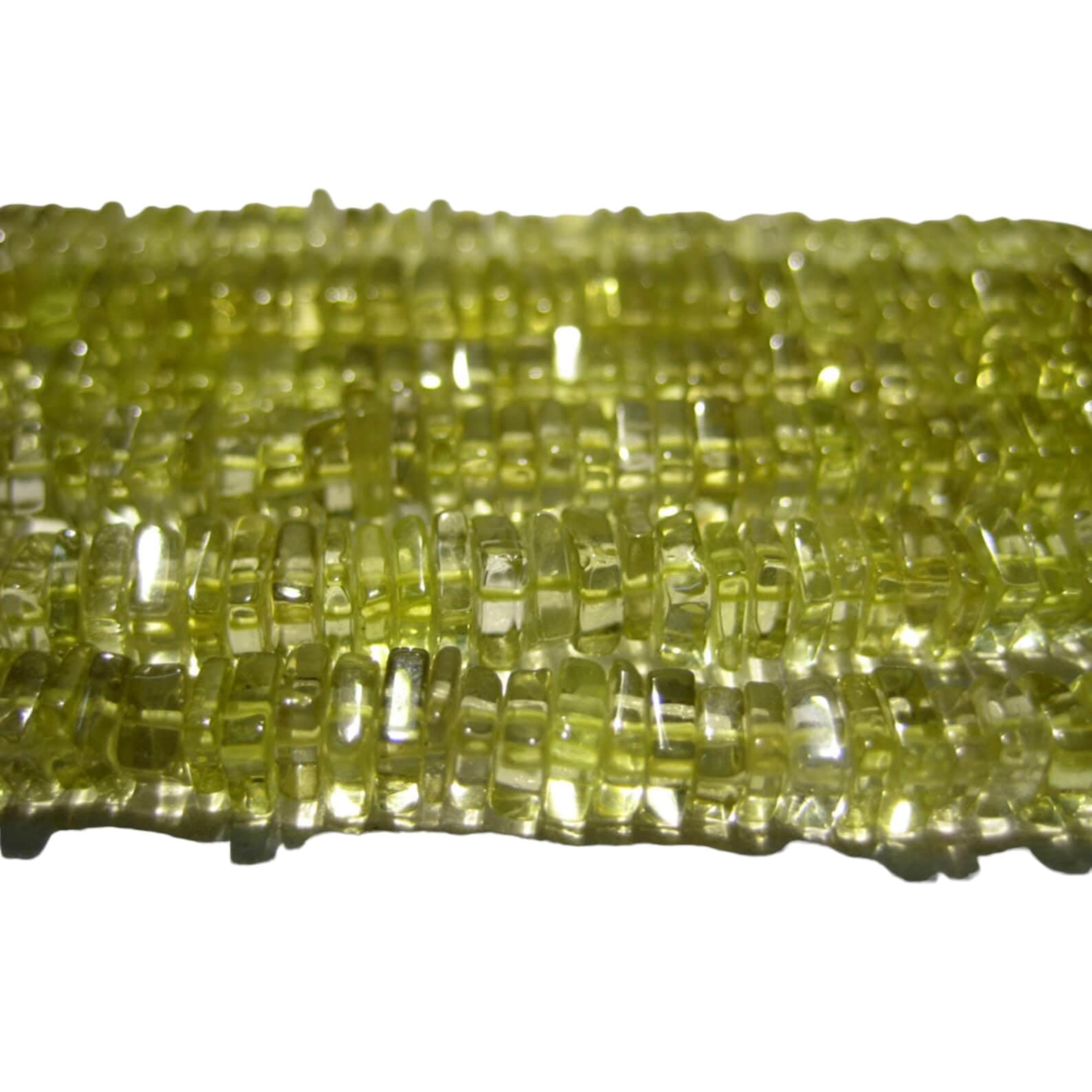 Quartz citron perles Heishi 6mm carrées plates pour création de bijoux DIY - Brin de 8 pouces