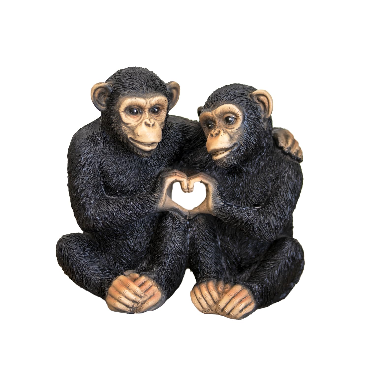 Darthome Black Cheeky Monkeys In Love Ornament 13X12x8cm Resin Romantic Ape Couple Novelty Animal Figure