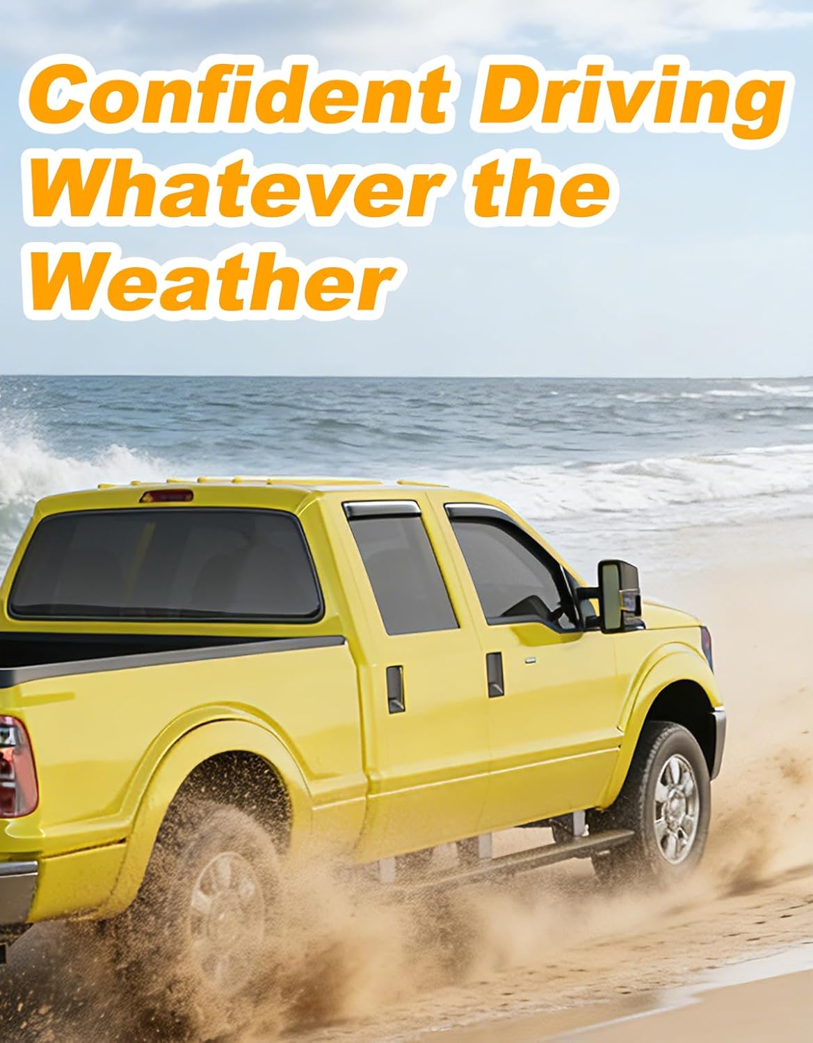 in-Channel Window Rain Guard for Fit for Ford F250-F550 Super Duty SuperCrew 1999-2016 Rain Guards Side Truck Window Visors Low Profile Vent Visor Window Deflectors Vent Shades Car Accessories