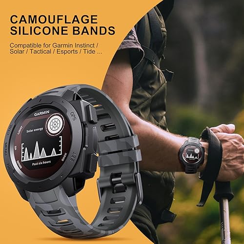Miniatura 4 de Correa de camuflaje para Garmin Instinct Watch, correa de repuesto de silicona suave e impermeable para Garmin Instinct 2Instinct