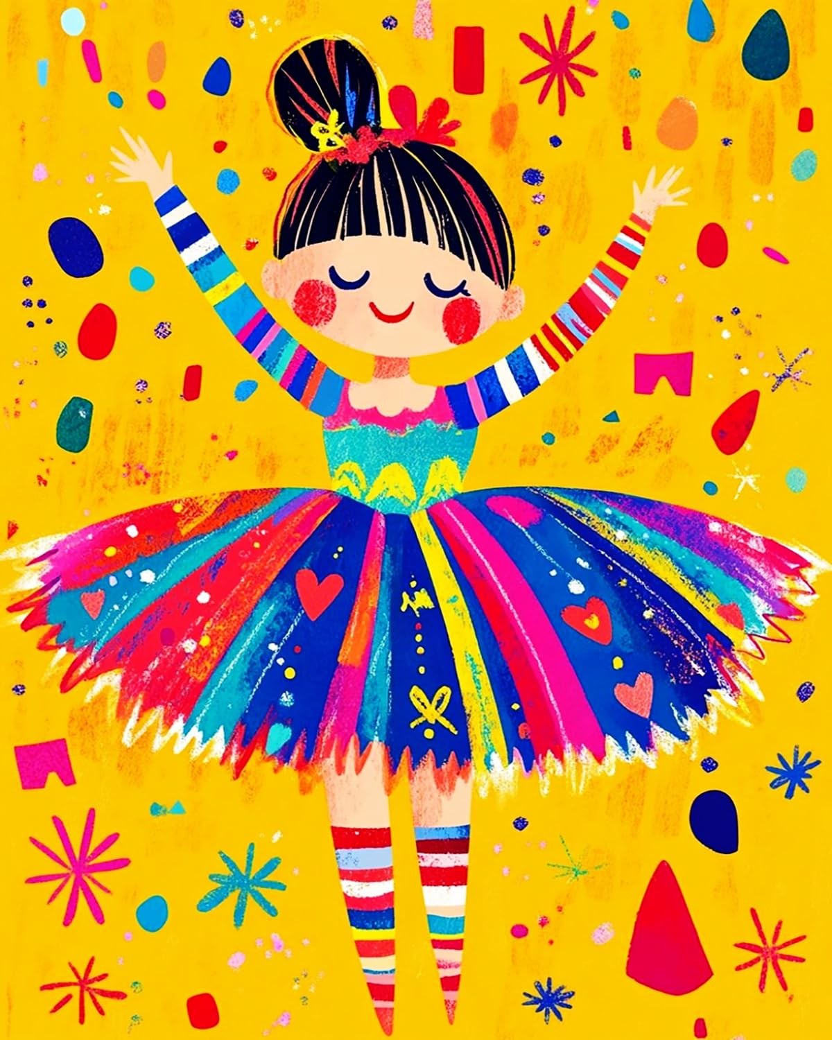 Liubaishi Multicolour Paint By Numbers For Adults, Colourful Ballerina Dancer, 16X20 Inch Canvas, Acrylic Painting Kit