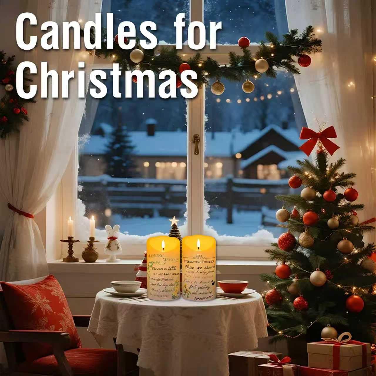 Electronic Flameless Candle - Realistic Wax Memorial Candle with Remote Control, Timer, and Condolence Card, Bereavement Sympathy Gifts for Loss of Mother Loss of Father in Memory of Loved One 2 Pack