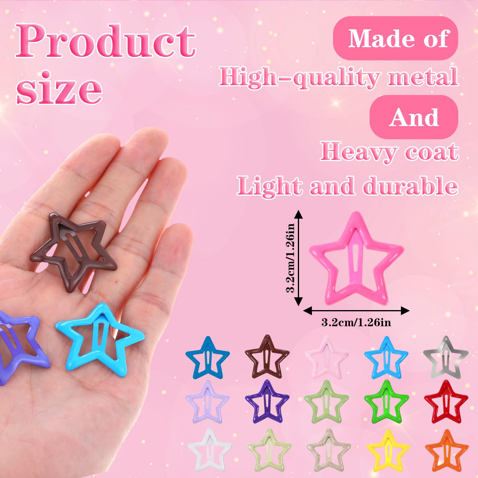Nogeqi 40 stuks ster haarclips, metalen ster clip, 2 stijlen van sterren styling haarspeldjes, Y2k schattig haaraccessoire, sterren haaraccessoires, snap haarclips voor vrouwen en meisjes (zilver