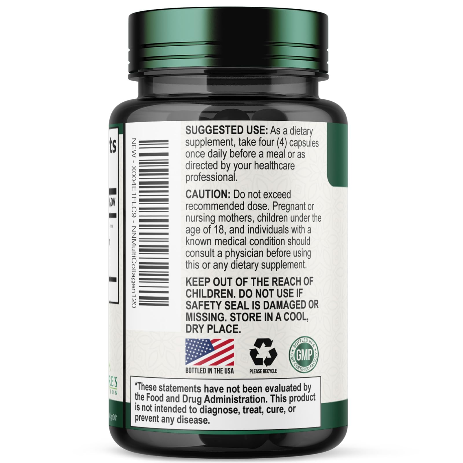 Multi Collagen Pills - Hydrolyzed Collagen Peptides Capsules for Women & Men - Types I, II, III, V, X Multi Collagen Complex - Hair, Skin & Nails Support Supplement - Bottled in the USA - 120 Capsules — Amazon image 8