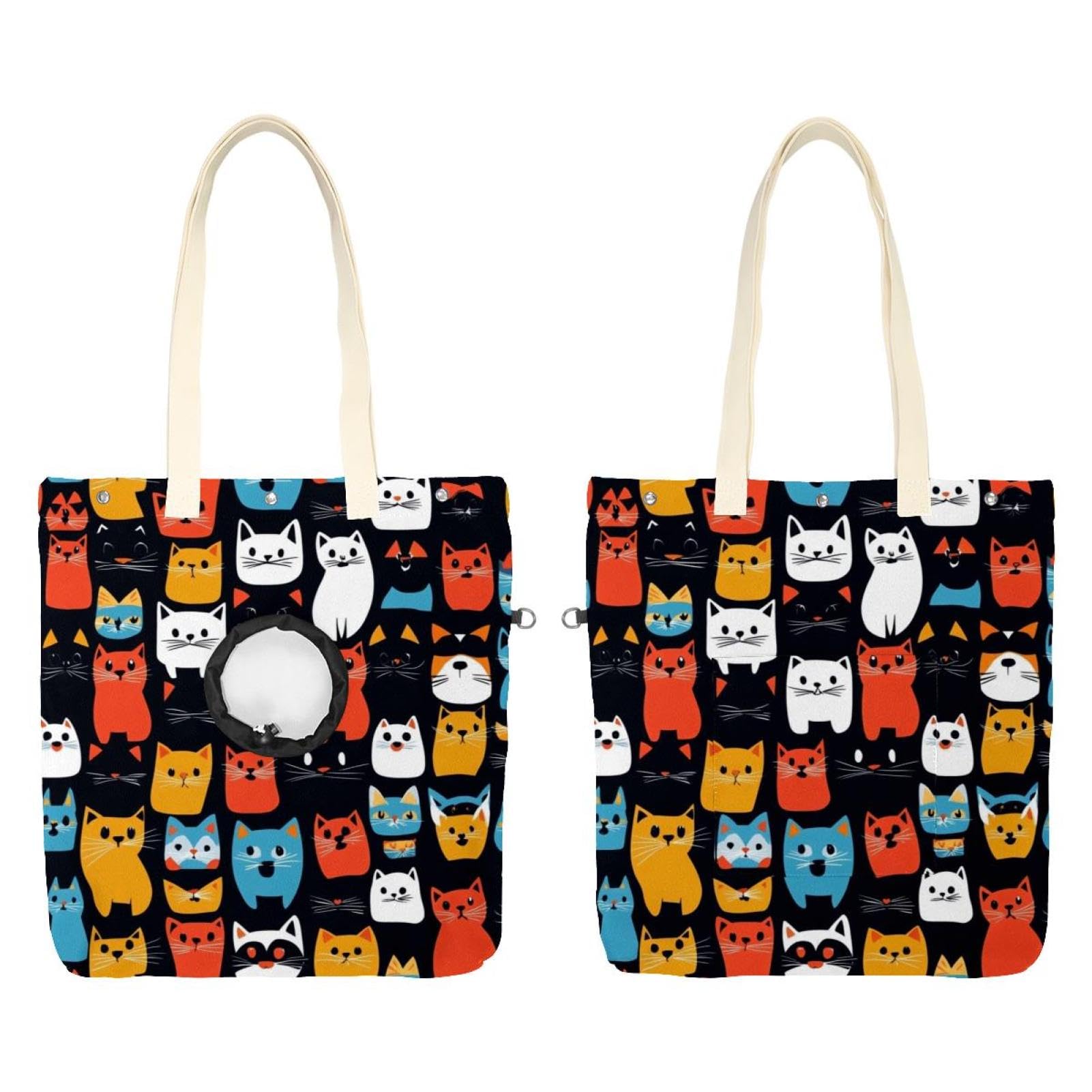 Bolsa de hombro de lona transpirable y segura para transportar perros y gatos pequeños
