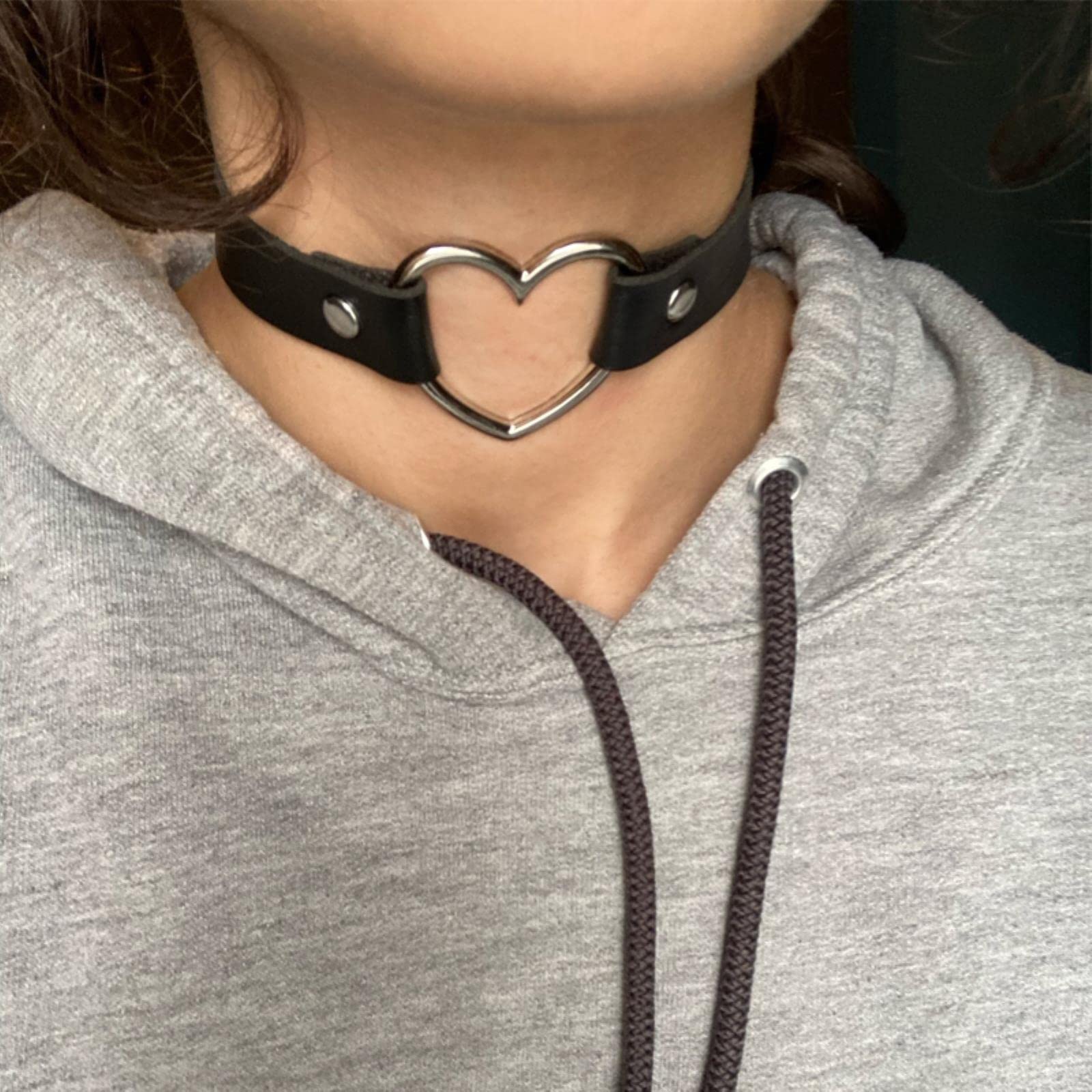 Hip Hop Exaggerated Sexy Fun PU Leather Necklace Simple Big Peach