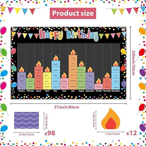 Miniatura 9 de Tabla de bolsillo de feliz cumpleaños, calendario de cumpleaños, tablero de anuncios, tablero de anuncios para decoración de calendario educativo