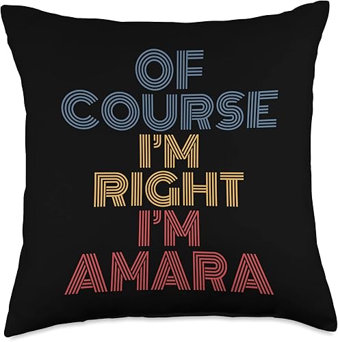 Miniatura 5 de Amara Personalized Name Tees Oh Course Im Right Im Amara Personalized Name Funny Throw Pillow 16x16 Multicolor