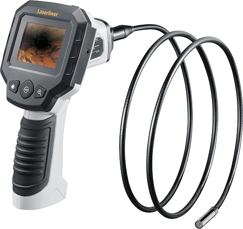 Laserliner VideoScope One, sonda 1,5 m/Ø 6 mm, testa della fotocamera impermeabile, 4 luci LED, display LCD, zoom...