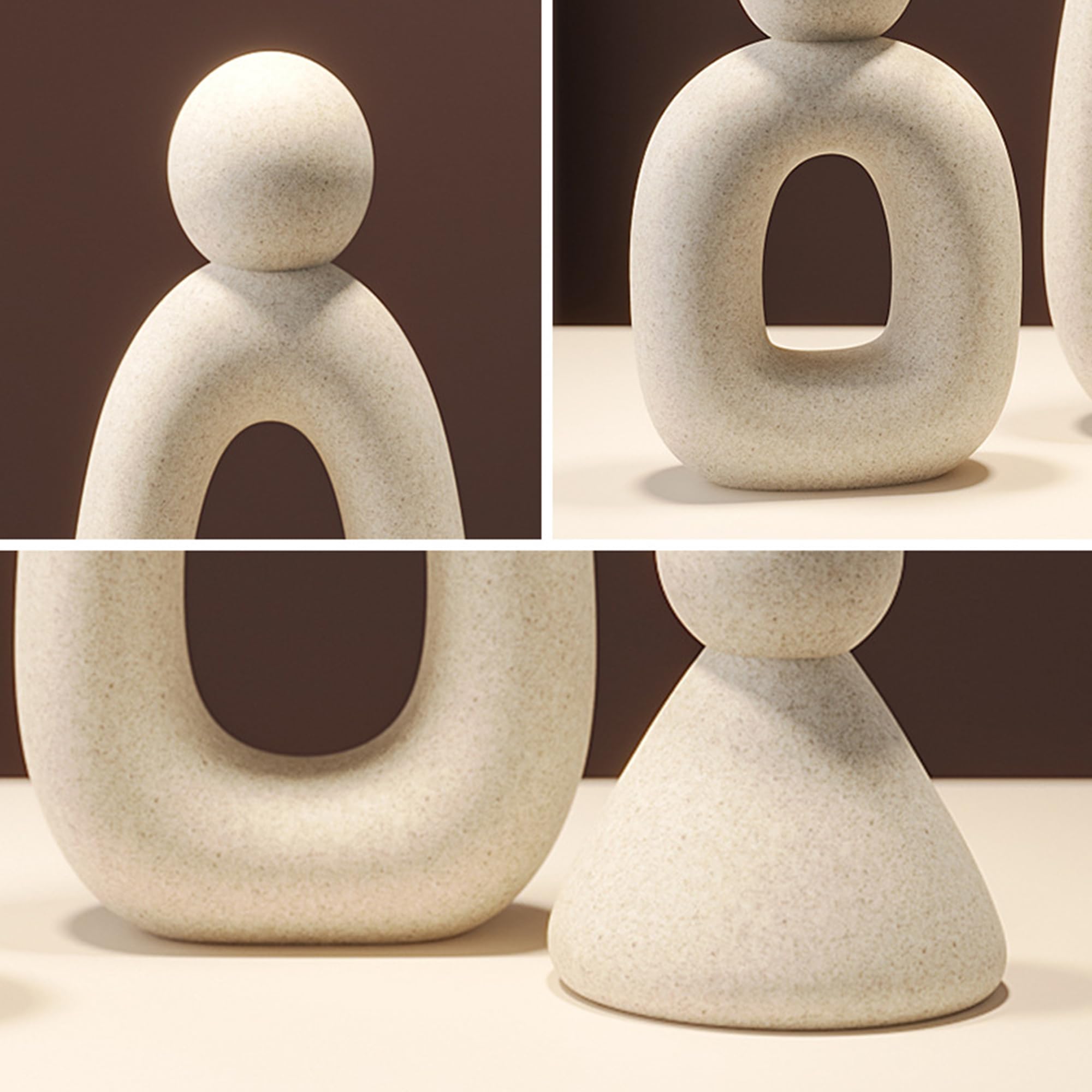 Estatuas abstractas de familia de 3 figuras Esculturas modernas decorativas para hogar estanterías