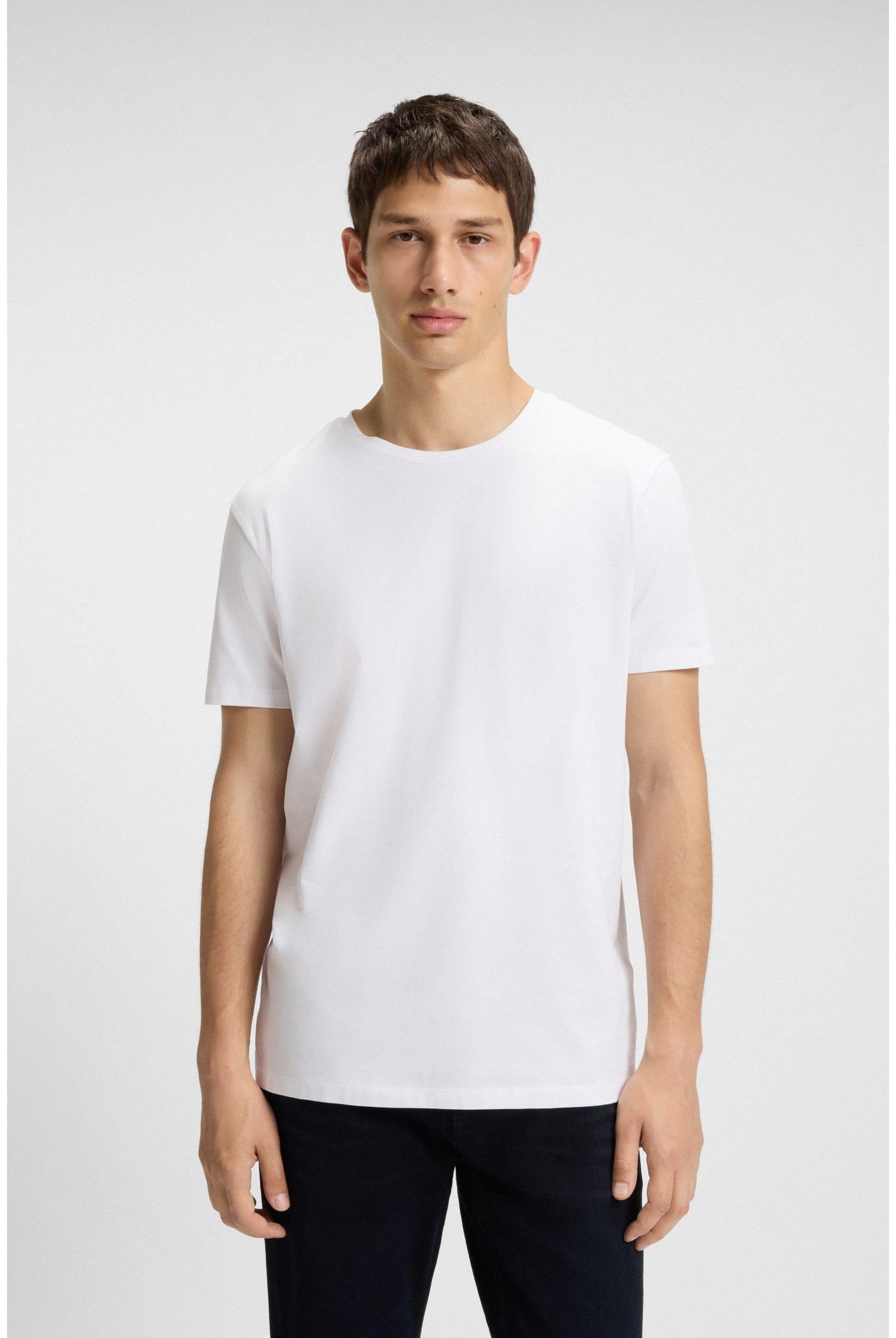 HUGO Herren Round Zweierpack Slim-Fit T-Shirts aus Stretch-Baumwolle