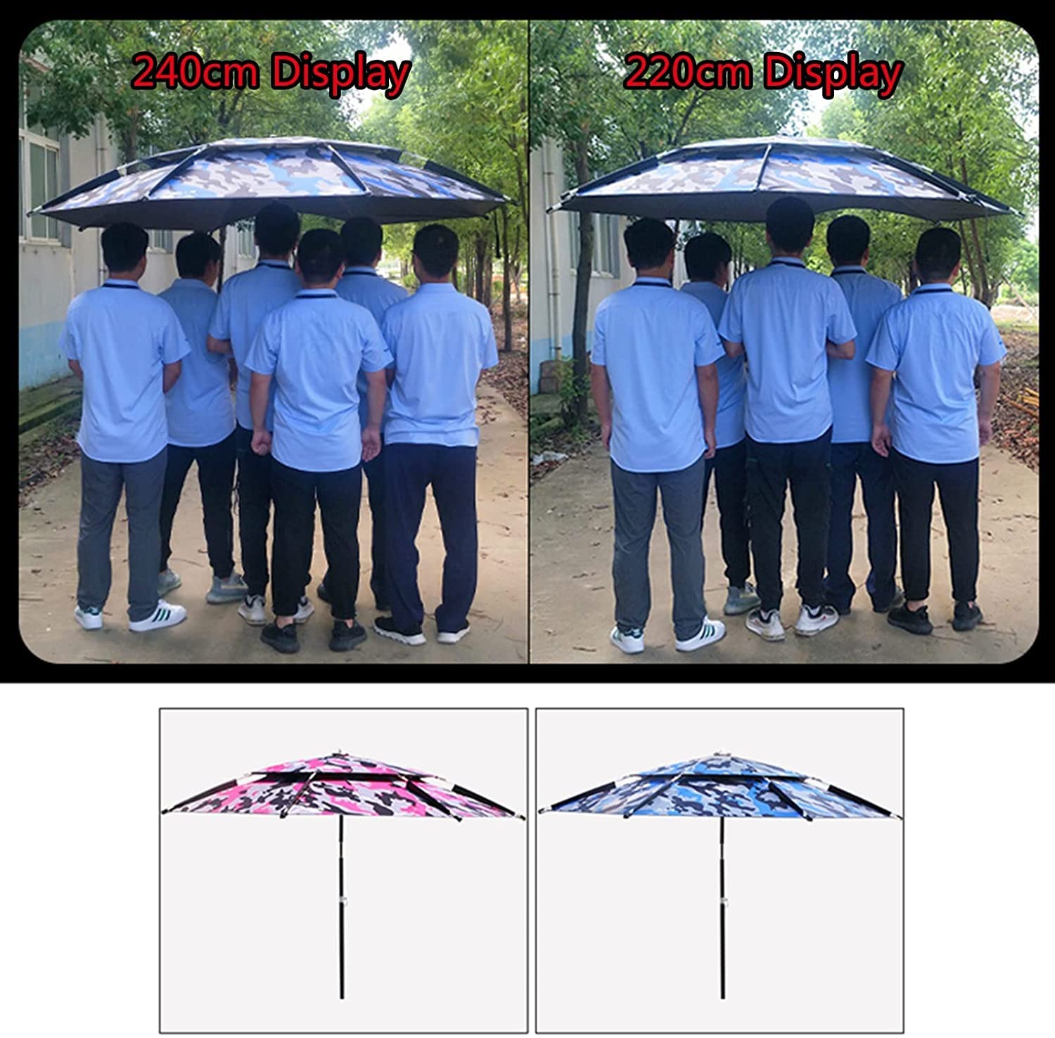 HXR parasol wędkarski Parasol wędkarski wielofunkcyjny parasol na zewnątrz parasolowy na plażę ogrodową wodoodporną ochronę przeciwdeszczową parasol wędkarski (Color : Red, Size : 200cm/6.6ft)