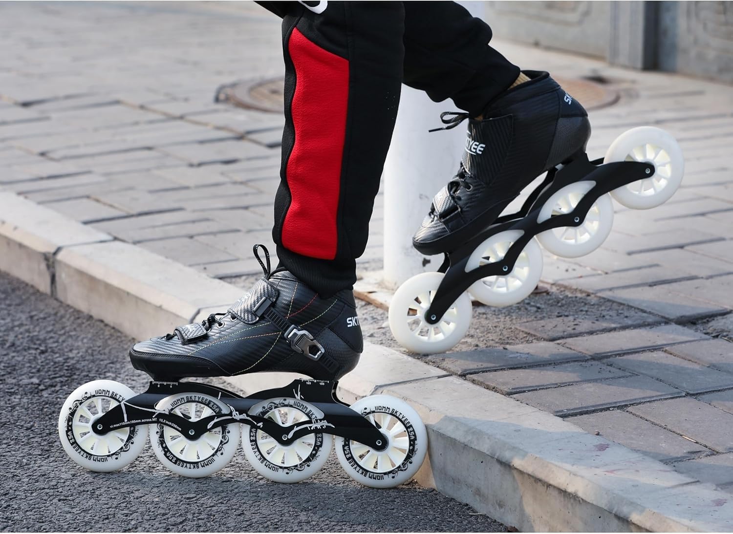 Inline-Speedskates for Damen Und Herren, Unisex-Erwachsene, Leichte, Atmungsaktive Rennschuhe for Herren Und Damen, Verstellbare Inline-Rollschuhe for Anfänger Und Jugendliche