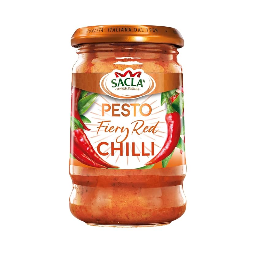 ✦SACLA✦ Amazon.com : Sacla- Pesto - Fiery Chilli Pesto - 190g