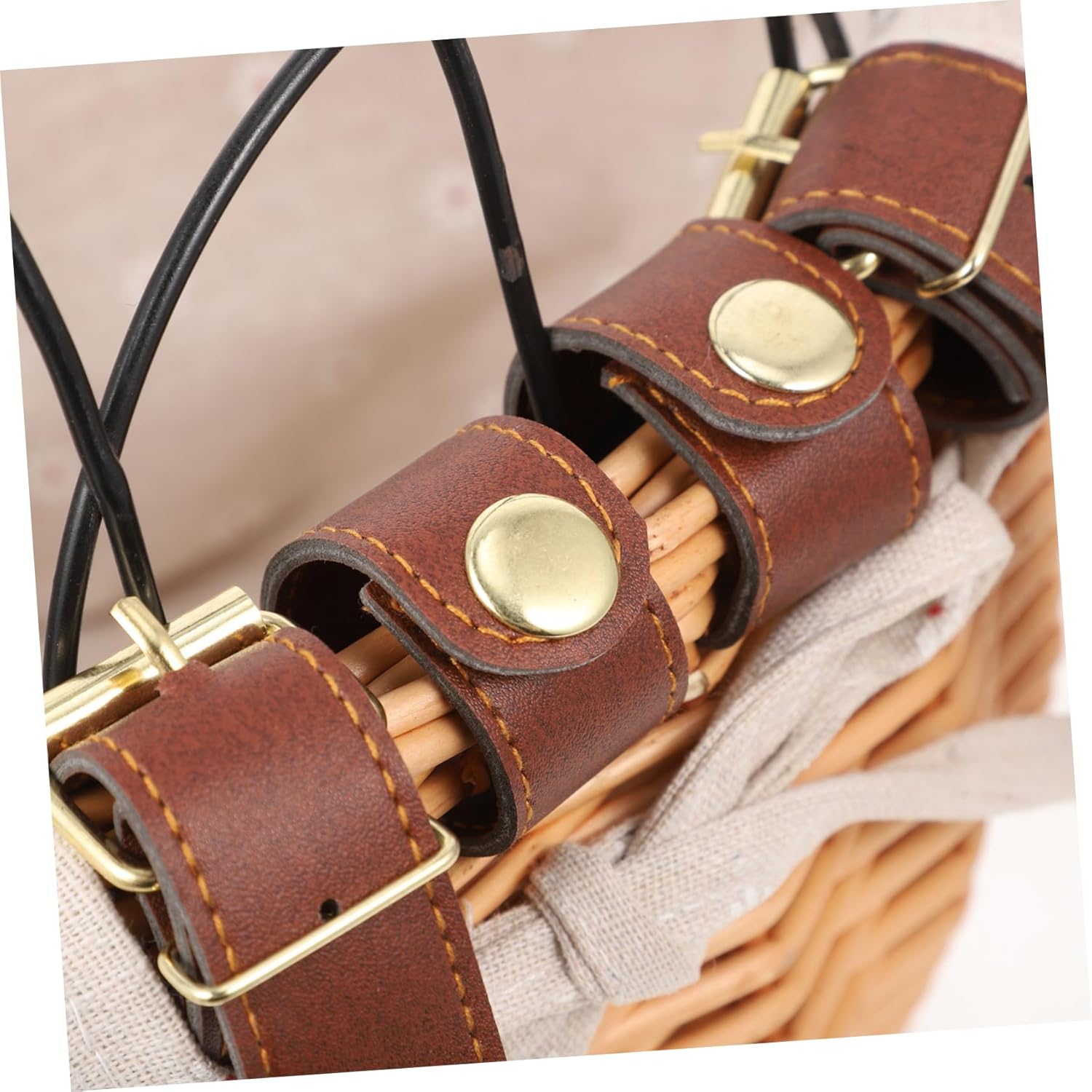 Toyvian Removable Pet Carrier Bag with Sturdy Iron Frame for Bike Front Carrier Wear Resistant Material Heavy Load Capacity Safe and Comfortable Bicycle Basket for Pets and Accessories