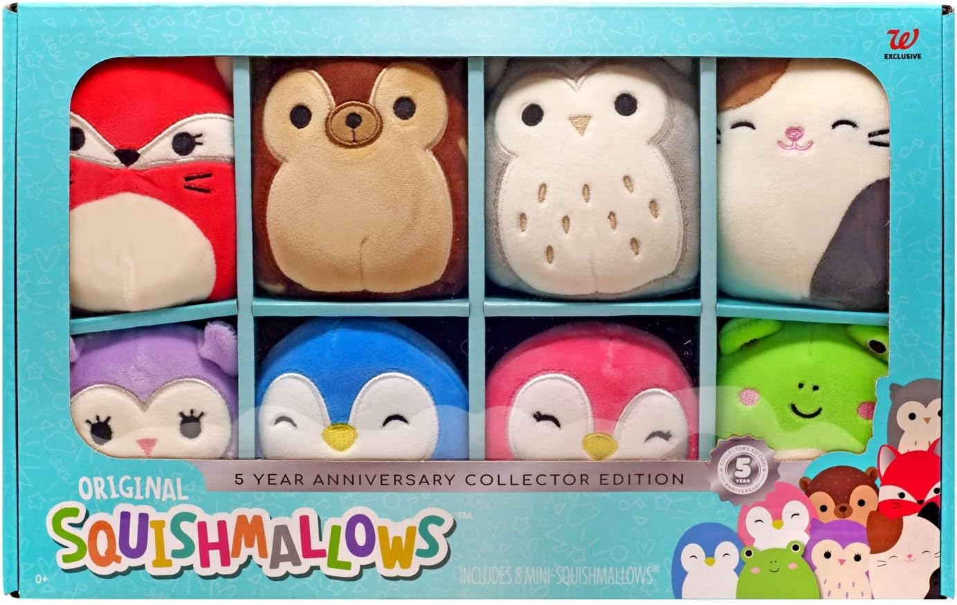 Squishmallows 5 Year Anniversary Fifi, Hans, Hoot, Cameron, Holly, Puff, Piper & Wendy Exclusive 4-Inch Plush 8-Pack Set
