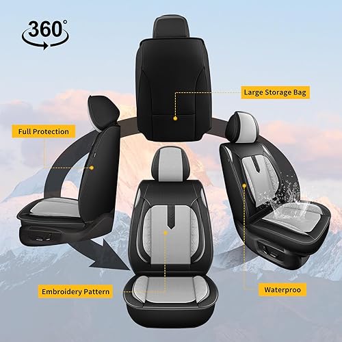 Miniatura 7 de AOMSAZTO Funda de asiento de automóvil, 2 fundas de asiento delantero para Chevrolet Cruze 2011-2019, cojines de cuero transpirable para vehículos,