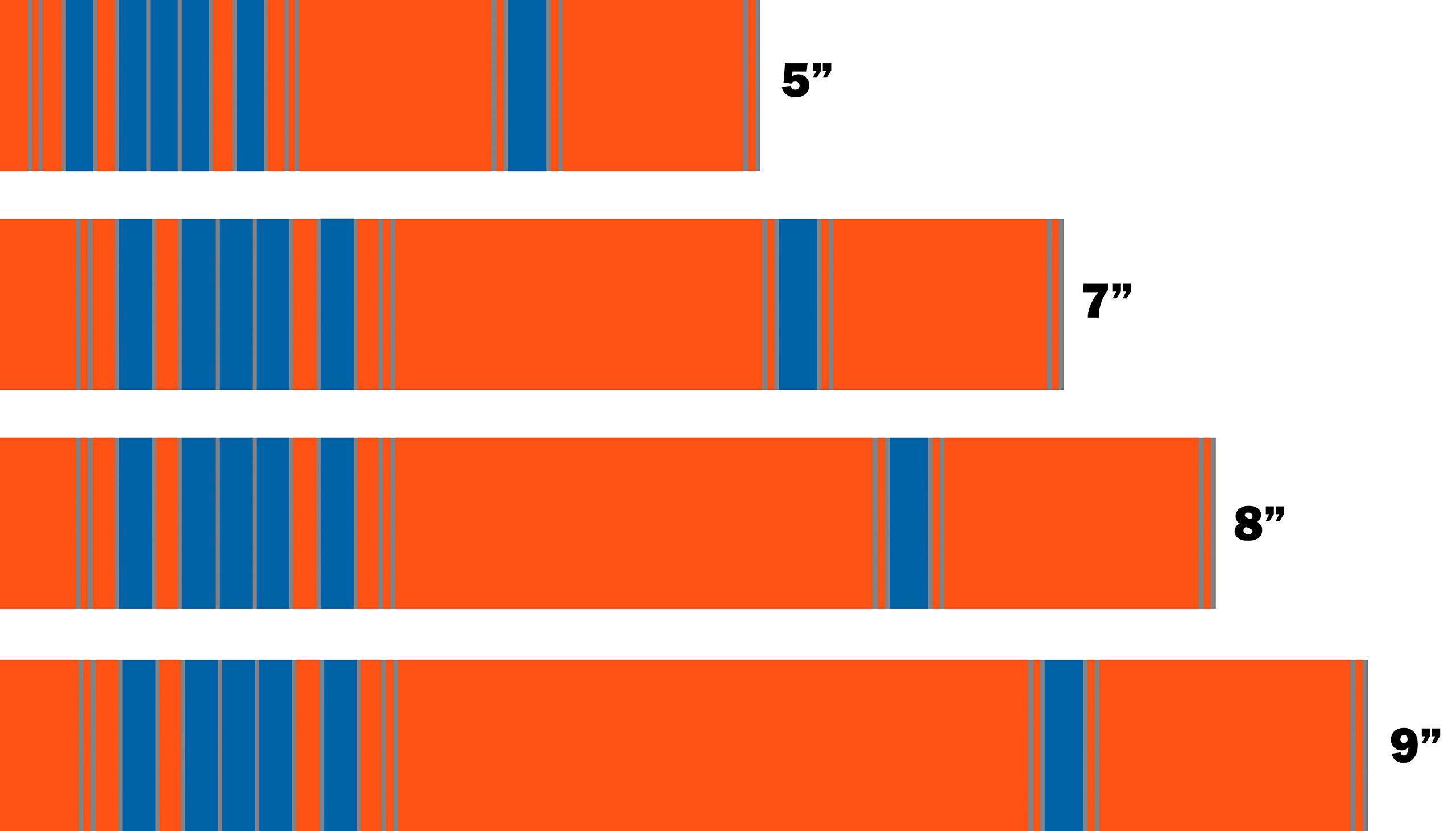 White Water Archery Fluorescent Neon Orange Blue Stripes Traditional 1 Color Arrow Wraps 15Pc (8, 1)