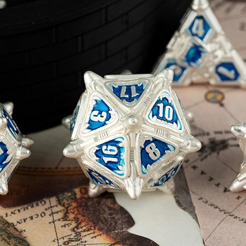 Miniatura 4 de Surpass DND - Juego de dados de metal poliédricos, juego de rol para Calabozos y Dragones, Pathfinder, juego de mesa, dados de d&d, juego de 7