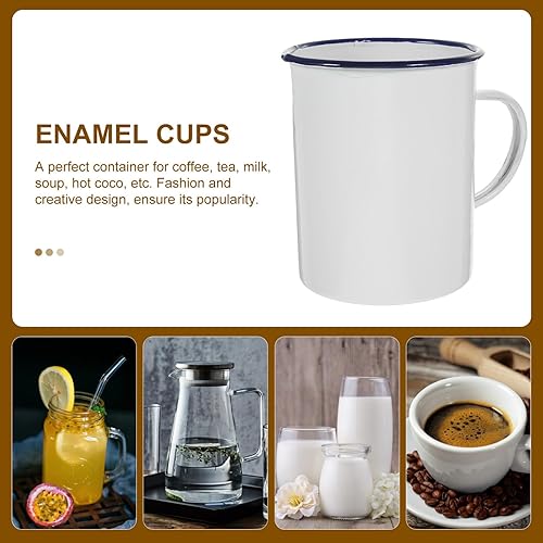 Miniatura 4 de Yardwe Tazas Taza de cerveza de metal Taza de bebida de metal Taza de café de camping Taza de té de jugo Taza de café Senderismo Taza de café de