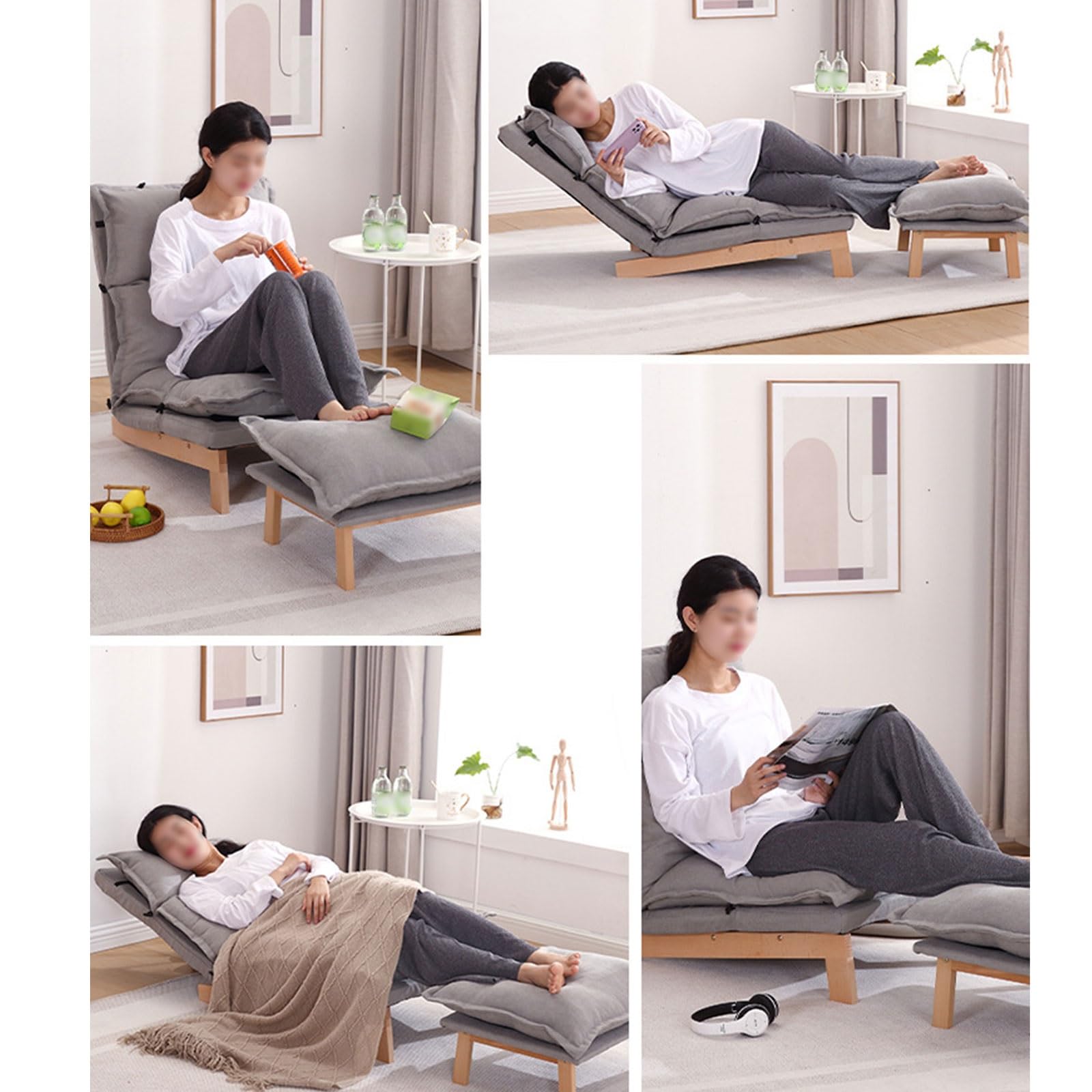 Poltrone Salotto Moderne Poltrone Relax da Salotto Ergonomiche Poltrona da Lettura Comoda Ergonomico Sedia da Ufficio Schienale Regolabile 90-180° (Color : Mint Green)