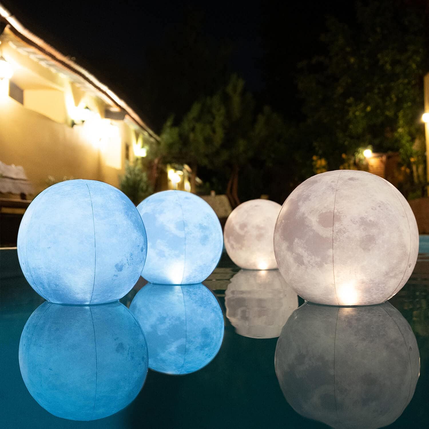 TIALLY Full Moon Floating Pool Lights Solar Powered 14