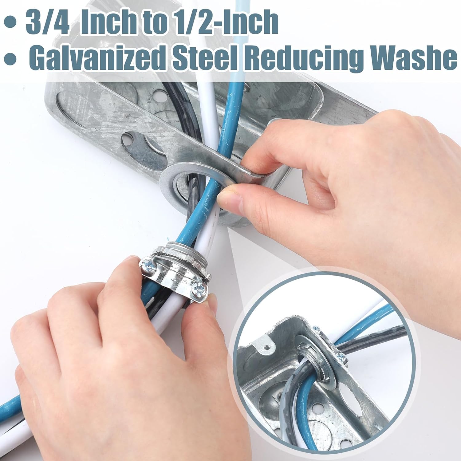 100 Pcs Rigid Reducing Washer Trade Size, 3/4'' X 1/2''