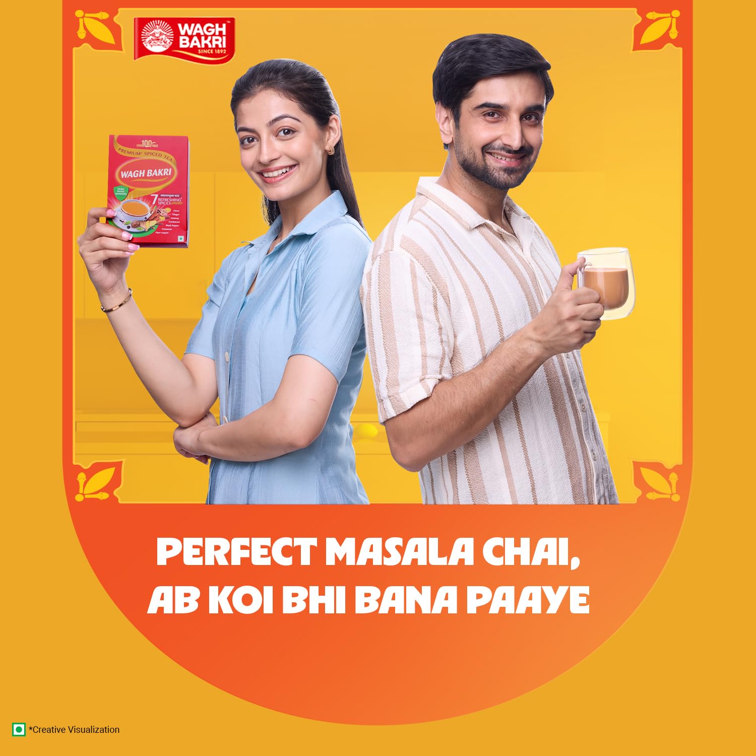 Wagh Bakri Masala Chai Spiced Tea - 250g Unique Blend of 7 Refreshing Spices