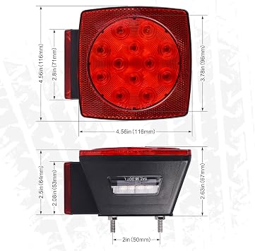 WoneNice LED Submersible Boat Trailer Tail Light and Wiring Kit