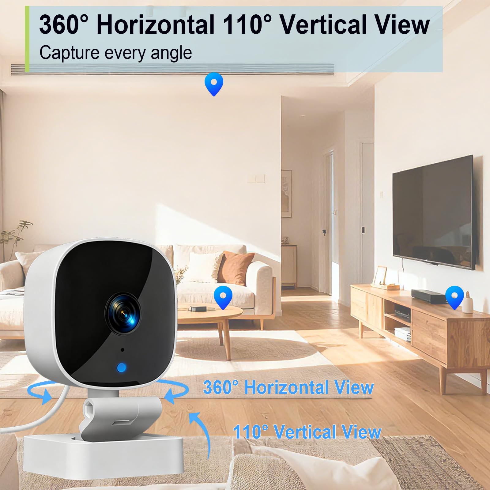 senri Indoor Security WiFi Camera 1080P HD, CCTV Camera for Home/Baby/Pet, Baby Monitor with Night Vision, 2-Way Audio, Motion Detection, APP Control Compatible iOS & Android — view 5