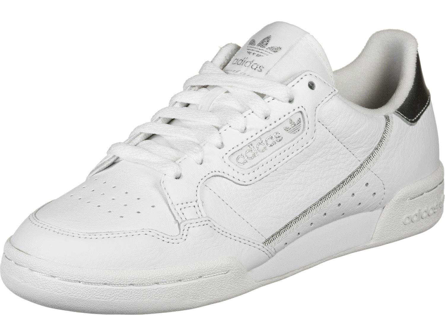 Adidas Mujer Zapatilla Continental 80, Footwear White/Footwear White/Silver Metallic, 36 2/3 EU