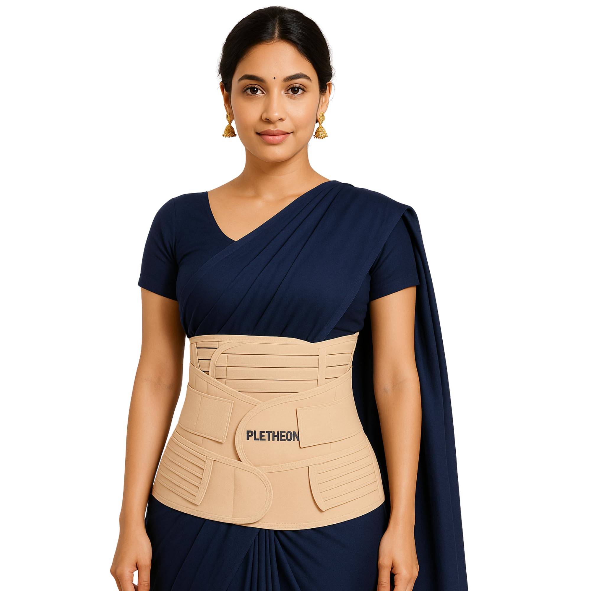 PLETHEON Polyester Post Pregnancy Belt For Belly, Waist & Pelvis Slimming Belt For After Delivery C-Section Abdomen Belt Postpartum Stomach Wrap Abdominal Belt (Free Size-Beige)