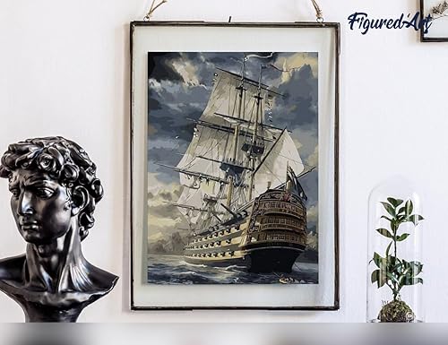 Vista 570 de Figured'Art - Juego de pintura por números, lienzo enrollado sin marco, para manualidades, para adultos, 16 x 20 pulgadas, jarrón de peonías