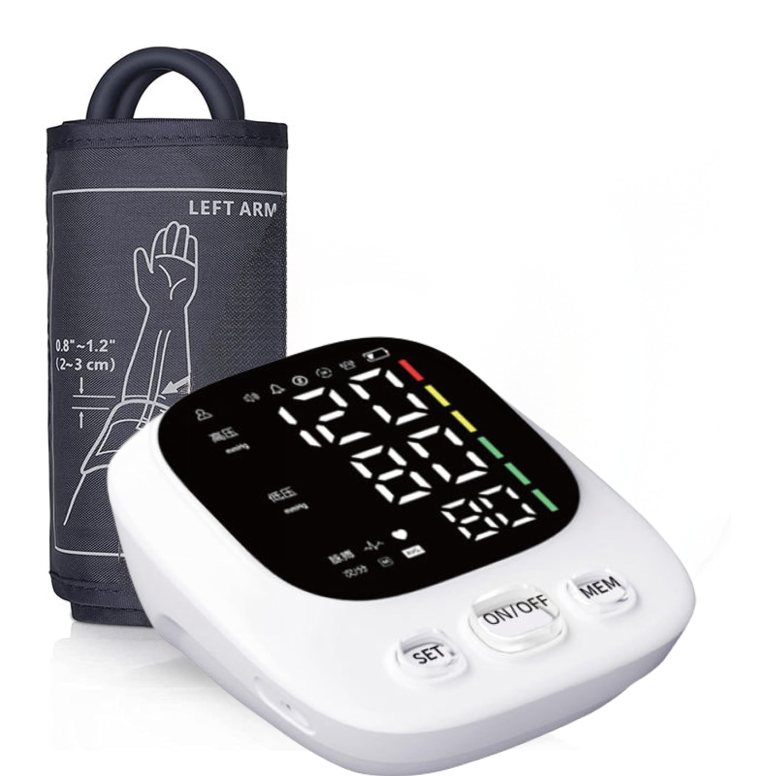 AccuTrust Digital Blood Pressure Monitor Machine for Arm | Automatic BP Apparatus with Large LED Display, 99 Memory Readings for 2 Users, Dual Power (USB + Battery), High Accuracy & Hypertension Indicator