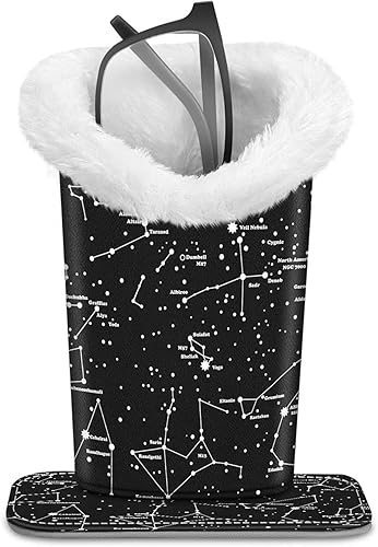 Miniatura 80 de Fintie Soporte para anteojos forrado de felpa con base magnética, estuche de cuero vegano prémium para lentes