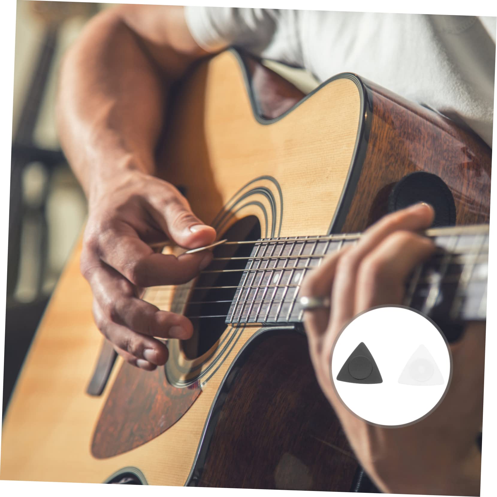 VICASKY 4juegos Púas De Guitarra Triangulares Herramientas De Práctica Musical Accesorio Ligero y Portátil Para Guitarristas