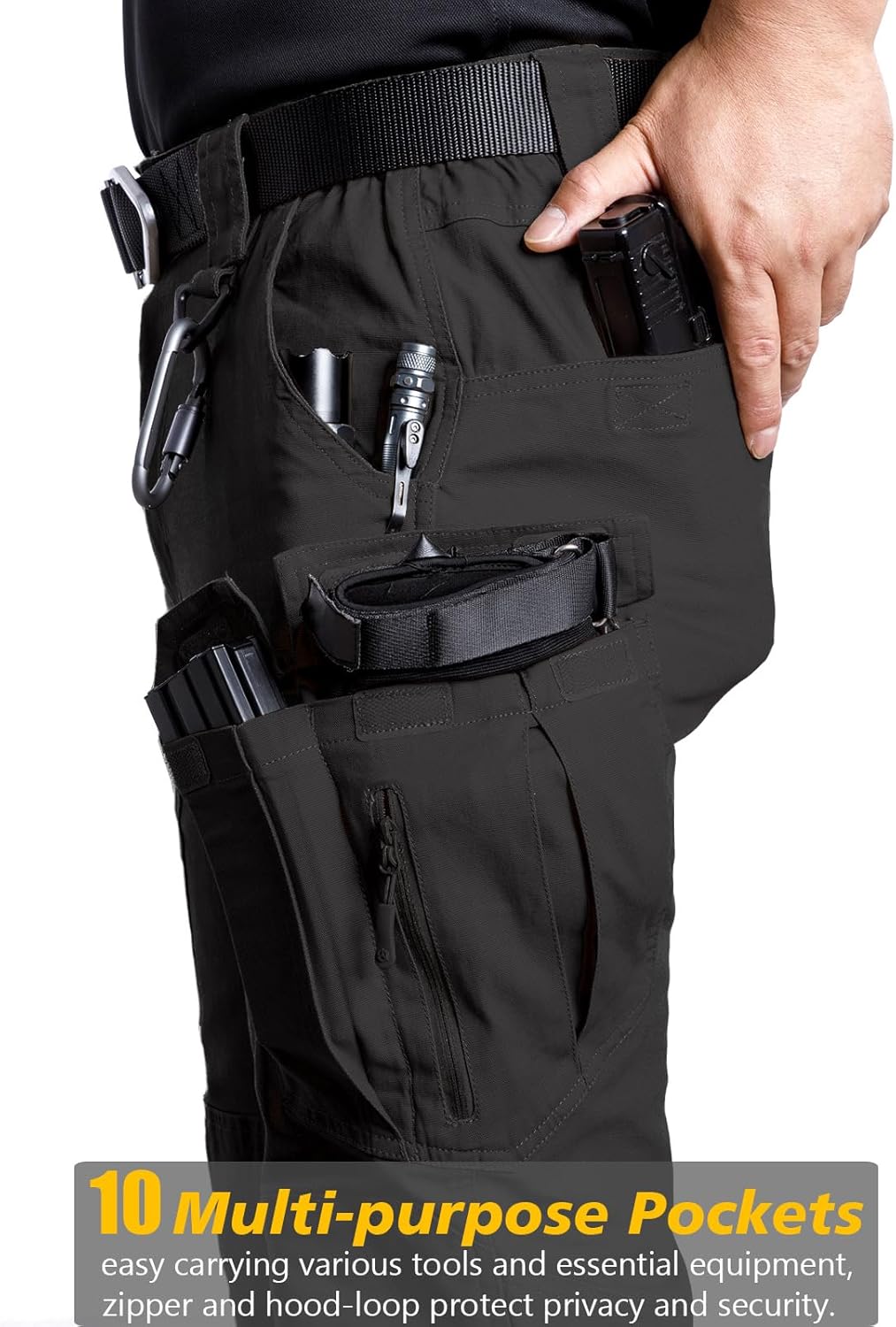 NAVEKULL Men's Flex Tactical Pants Cotton Stretch Work Cargo Pants Lightweight EDC Outdoor Hiking Trousers - Image 4