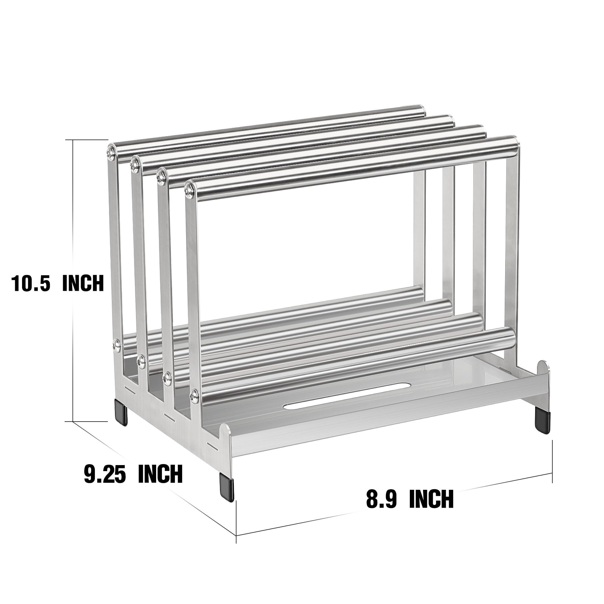 SHANGPEIXUAN Pizza Peel Rack Stainless Steel With Non-Slip Feet Pizza Turning Peel Pizza Paddle Holder Rack 4 Available Slots Organizing and Saving Space, No Pizza Oven Tools, silver